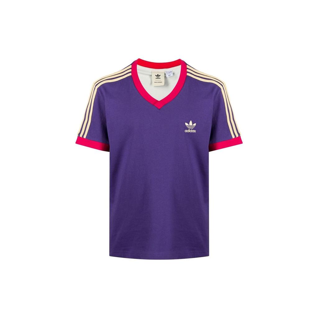 adidas Originals X Wales Bonner Unisex 70s V-Neck Tee Unity Purple GV1315