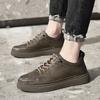 Men's Shoes Trend Breathable Soft Sole Cowhide Invisible Inner Heightening Board Shoes British Men's Casual Shoes