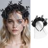 Halloween Hair Accessories Dark Style Veil Halloween Costumes Headdress Cosplay Crown Party Headband Holiday Accessories Black/Red