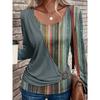 Women S Casual Fitted Crew Neck Printed Long Sleeve T Shirt