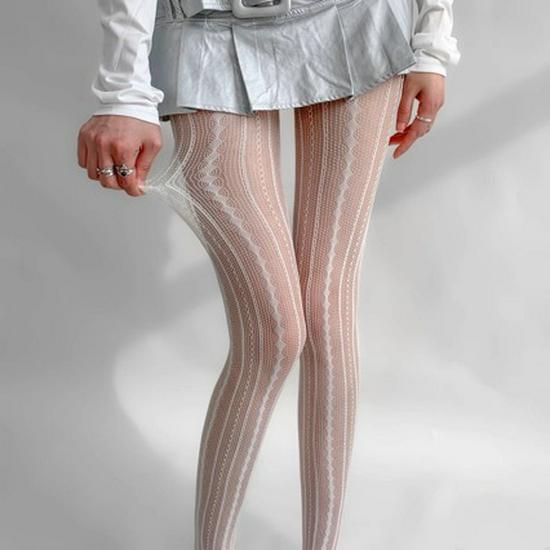 Spicy Y2K Cutout Lace Fishnet Stockings - Spring/Summer