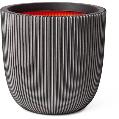 CAPI EUROPE Ball Flower Pot GROOVE NL - 43x41 Cm - Anthracite