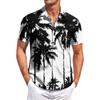 Pánská ležérní košile s krátkým rukávem Slim Fit Stylový pánský havajský potisk