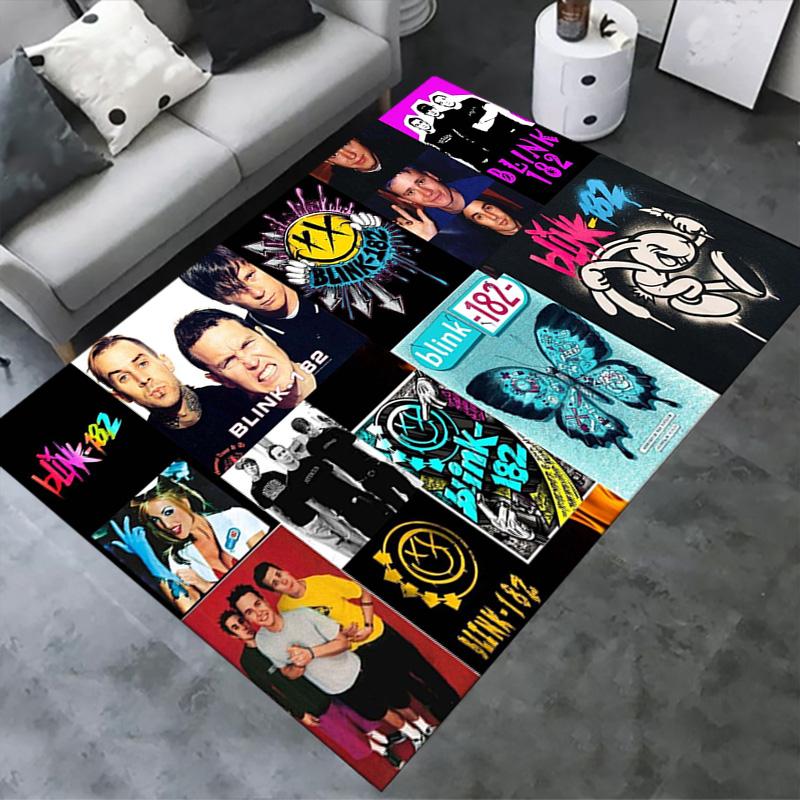 Blink-182 Teppich für Wohnzimmer Schlafzimmer Zuhause Sofadekoration, Kinderspiel rutschfeste Bodenmatte