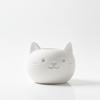 A Decorative White Cat-shaped Flowerpot, Perfect for Succulents.