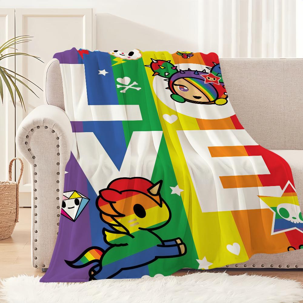 fashion Cartoon cute Blankets Flannel warm comfort T-tokidoki soft plush blanket for sofa living room office bedroom travel gift
