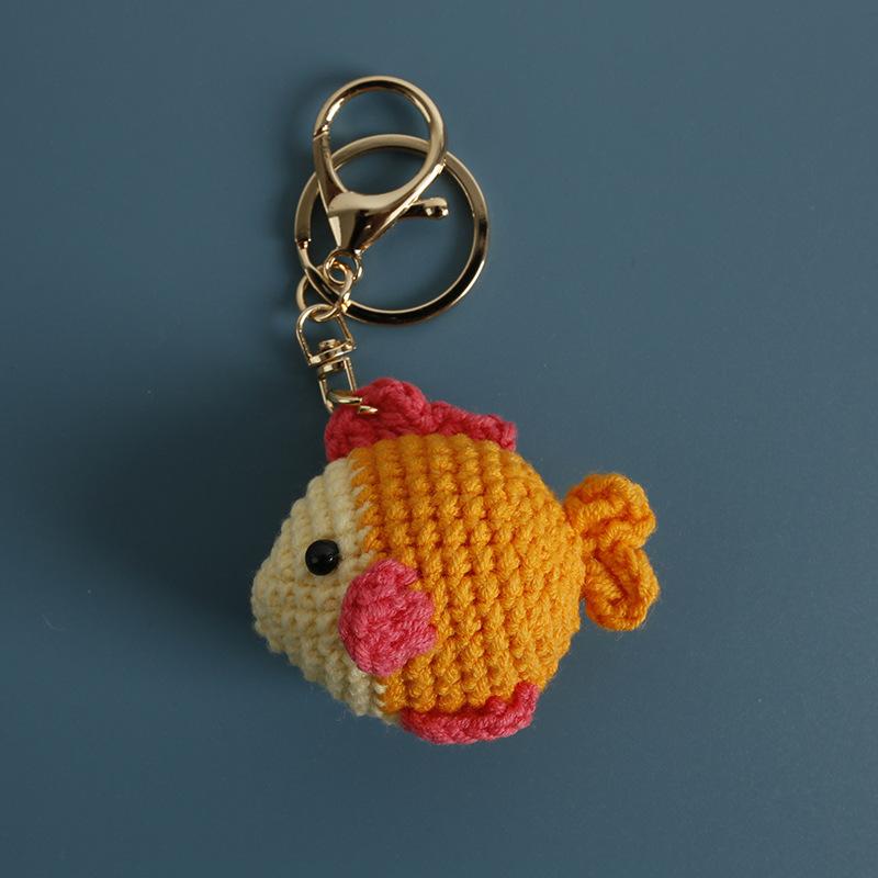 Funny Crocodile Design Crochet Keychain Handmaking Knitted Cartoon Crocodile Doll Keyrings Knitted Squid Cute Keyrings Wholesale