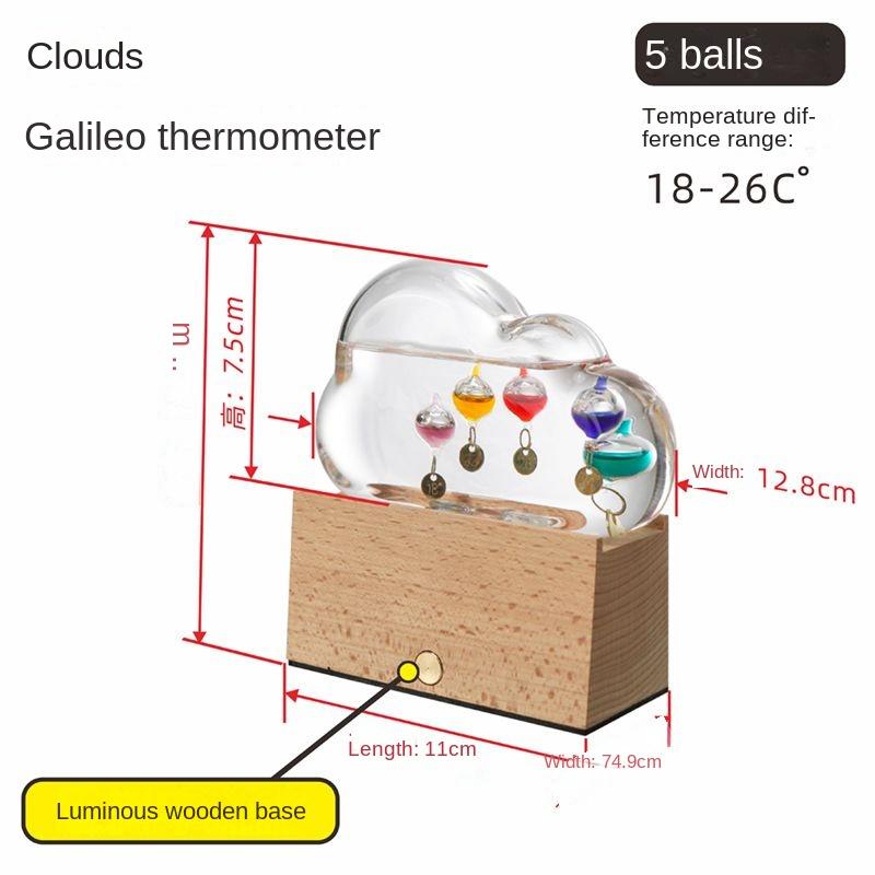 Cloud Galileo Ball Thermometer Ornament Creative Weather Forecast Bottle Customized Birthday Gift Gift Box