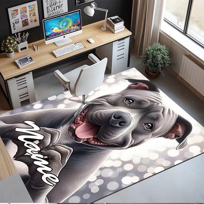 Custom Name Dog Printed Carpet,Rug for Office Chair Living Room Bedroom Kitchen Room Decor Gifts.