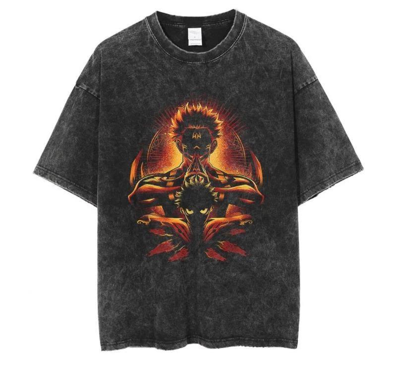 

Jujutsu Kaisen Cosplay Anime T-Shirt Tee Undershirt Vintage Washed Cotton 4XL