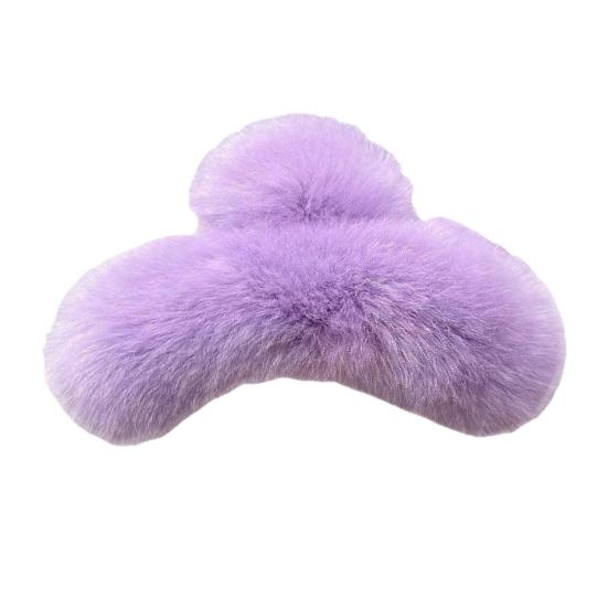 Hair Claw Soft Plush Cover Women Hair Clip Strong Spring Back Head Hair Clamp Party Holiday Hair Accessory