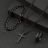 Stylish Womens Fashion Cross Jewelry Set Alloy Necklace, Ring Bracelet 3-Pack