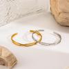 European Fashion Woven Interlocking Buckle Bracelet, 18K Gold-Plated, Colorfast, Open Style, Light Luxury