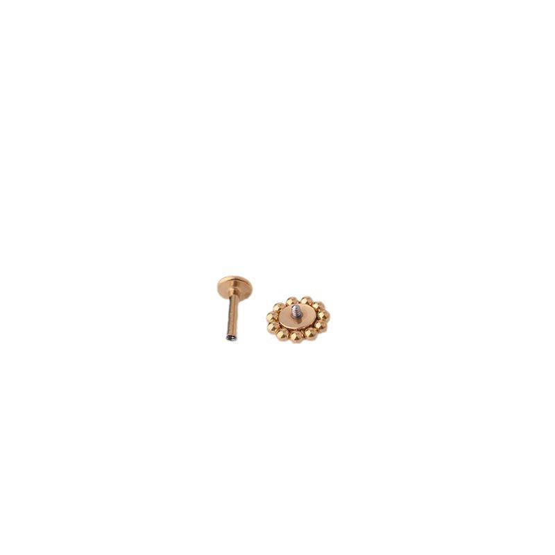 Stainless Steel Diamond-Inlaid Lip Stud Piercing Earring, 1.2*6/8mm.
