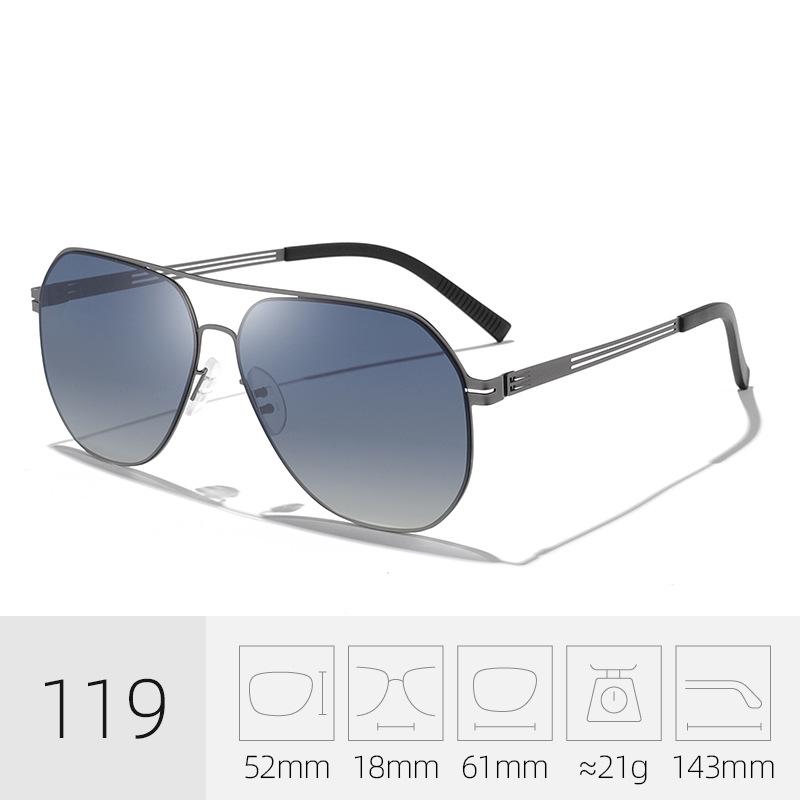 Men's Fashion Aviator Sunglasses - Large Metal Frame, Anti-UV, Double Bridge