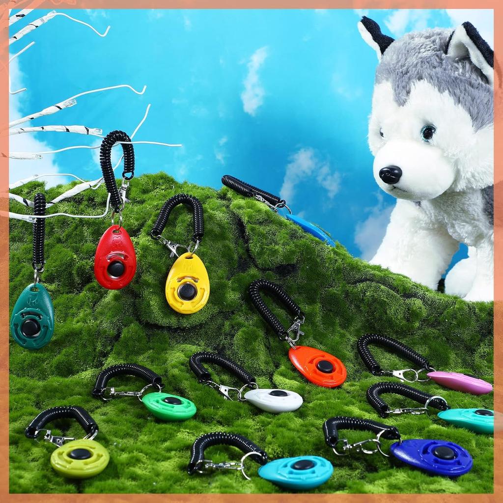30 Pcs Dog Training Clicker Pet Training Clicker with Wrist Strap Dog Clicker Cat Clicker Pet Clicker Bird Clicker Puppy Training Supplies for Dogs