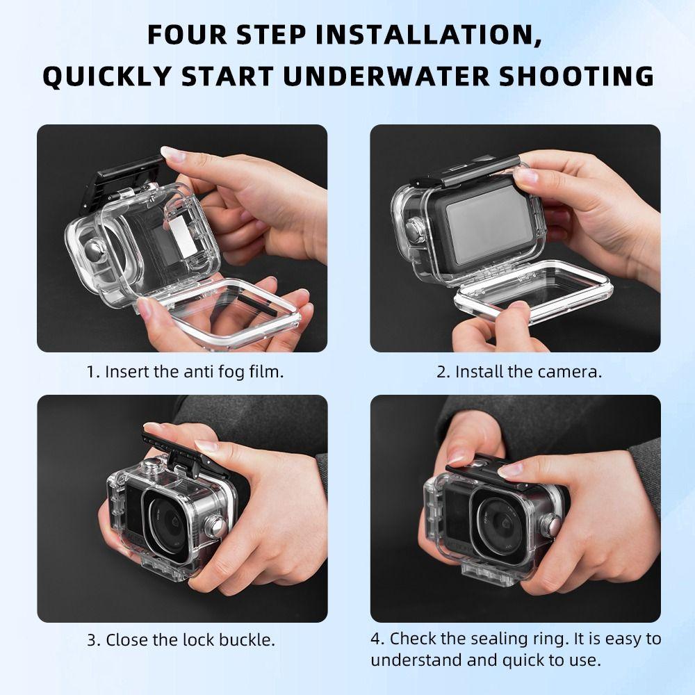 60M Invisible Diving Case Magnetic Base Clear Waterproof Case Durable Hard Underwater Diving Shell for DJI Osmo Action 6