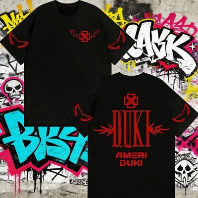 2025 Summer Rapper Duki Ameri World Tour Letters Men Women Fashion Retro High Quality T-shirts Hip Hop Style Oversized T-shirt