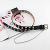 Row Square Double Hole Belt With Hanging Chain No Punching Adjustable Required