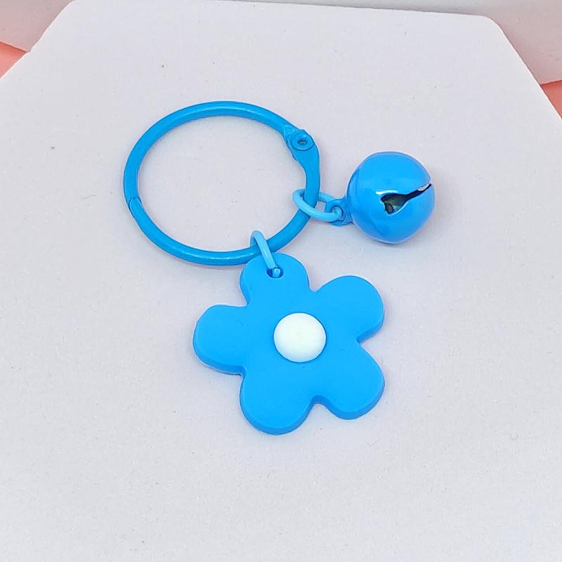 Colorful Floral Bell Keychain Ring - Chic Handbag Pendant & Small Gift for Women