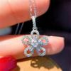 Elegant Five-Petal Diamond Clavicle Necklace for Women - Shiny, Minimalist Design