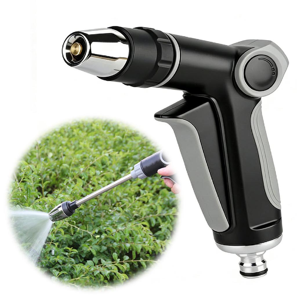 Garden Hose Nozzle Fits 3/4in Expandable Hose Leakproof Hose Sprayer for Car Washing Garden Watering Patio Cleaning
