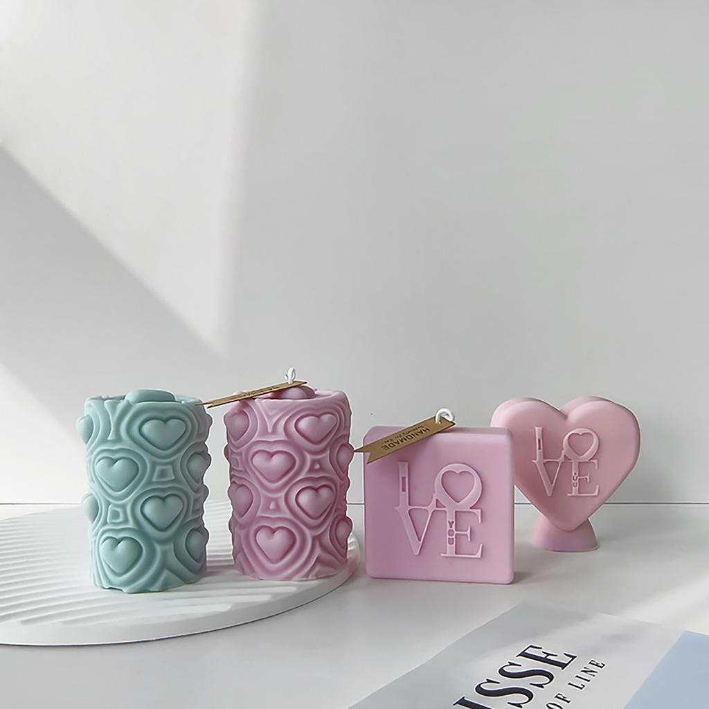 Beautiful Candle Gifts Creating Mold Practical DIY Love Candle Mould Square Heart Candle Mold for Handicraft Enthusiasts