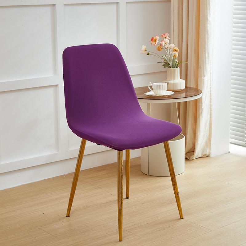 

Elastic Stretch Shell Design Chair Cover Slipcover Dining Seat Protector Removable Furniture Cover for Home Hotel Living Room 1 Piece Chair Cover темно-фіолетовий колір