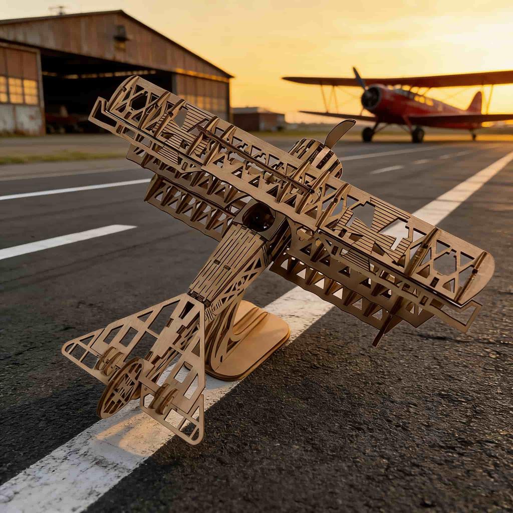 Wooden Latest Style Compact Airplane Toy Puzzle DO-IT-YOURSELF Wooden 3D Truck Assembly Learning Birthday Present Christmas Present