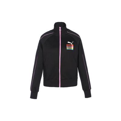 Logo Print Stand Collar Zip Jacket Women Jackets Black 535181-01
