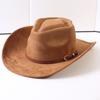 Popular European and American Classic Suede Western Cowboy Hats, Men's and Women's Retro Fashion Cowboy Hats