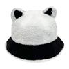 Ear Bear Winter Fisherman Hat Windproof  Warmth Plush Bucket Cap Outdoor Gift