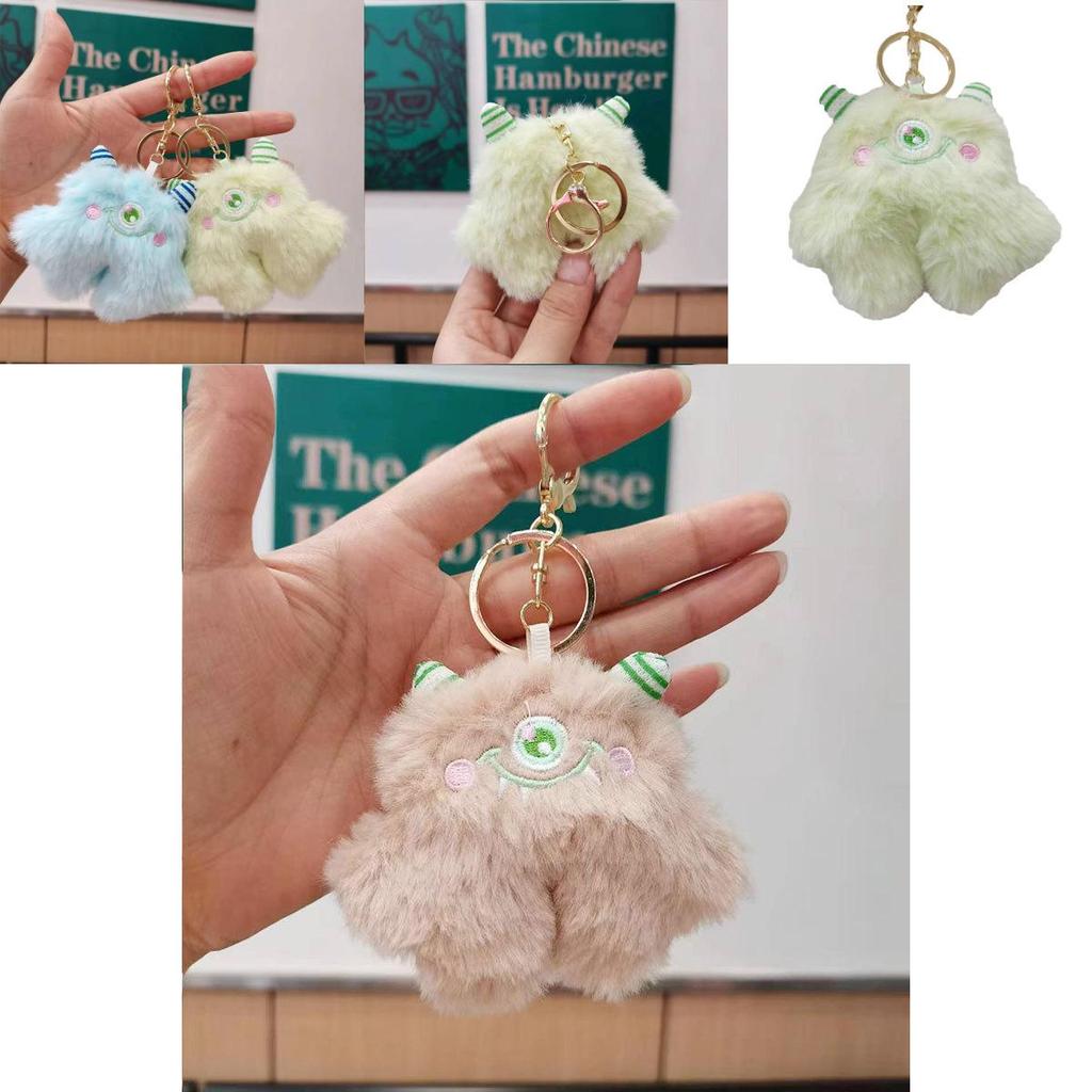 Adorable Plush Monster Keychain Soft Stuffed Animal Cute Decorative Doll For Bags