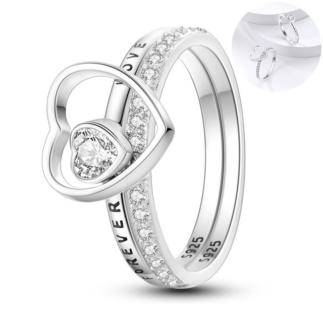 Size 6 -9 Inch Authentic 925 Silver Women Stackable Ring Girl 'S Luxury Wedding Finger Rings