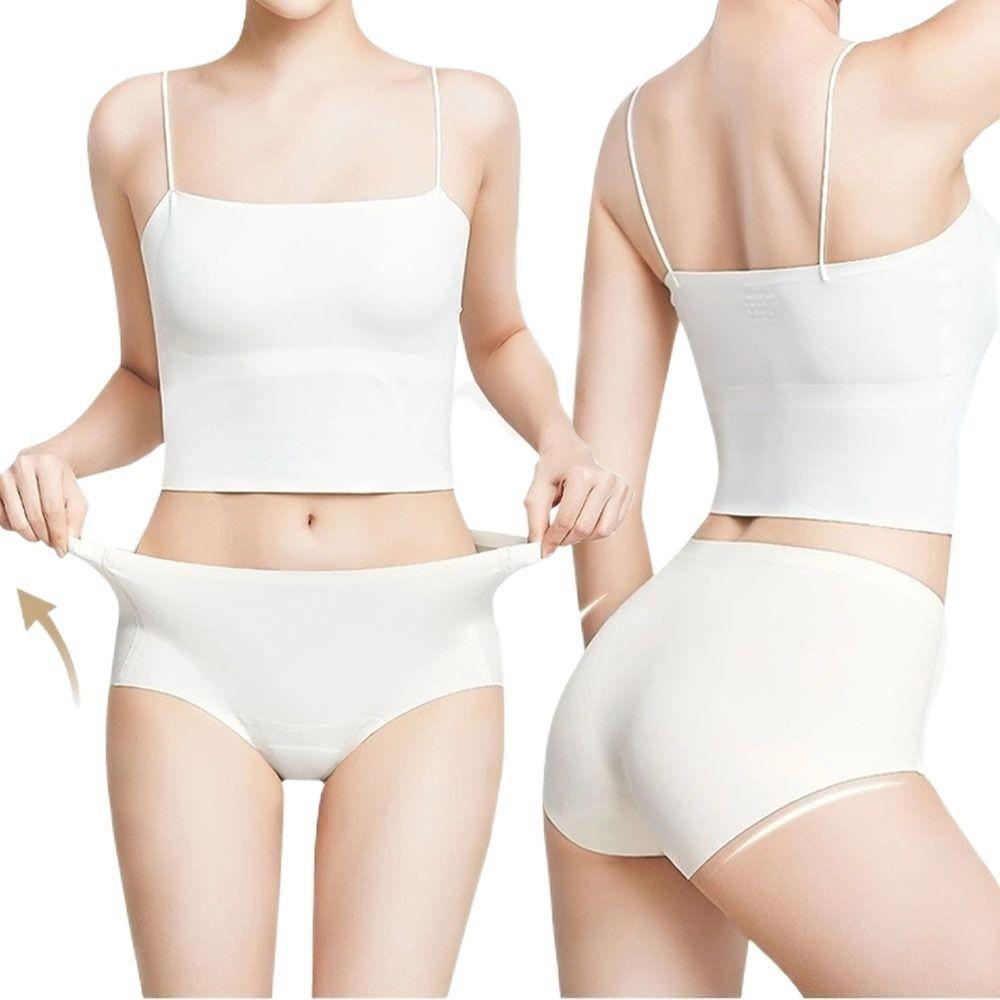 

Seamless Anti Embarrassment Briefs Mid Waist Sports Yoga Panties Seamless Underwear Fitness XL чорний