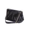 New Trendy Black Rock Style Flap Bag Chain Shoulder Crossbody Hobo Bag for Women