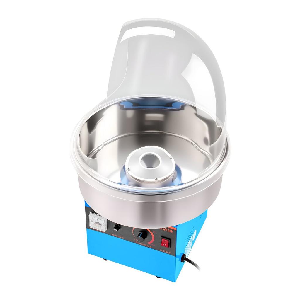 Electric Cotton Candy Machine, 1000W Electric Floss Maker With Cover, Commercial Cotton Candy Machine w/Stainless Steel Bowl & Sugar Scoop, Ideal for