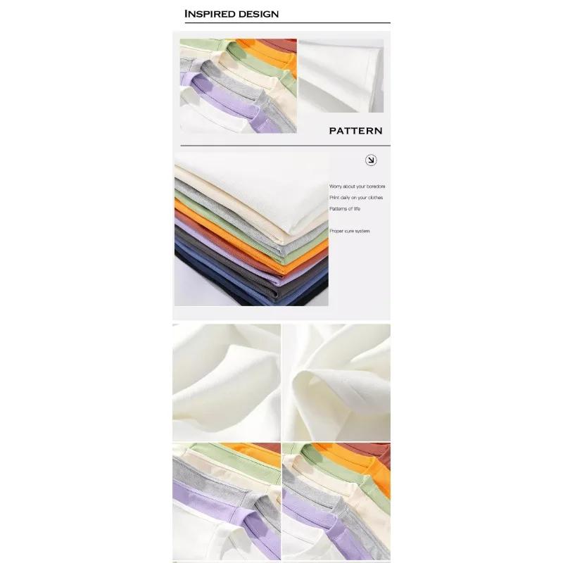 2024 Nové Trendy Čistě Bavlněné Tričko Léto Pánské a Dámské Univerzální Kulatý Výstřih S Potiskem Módní Krátký Rukáv Ležérní Volný Top