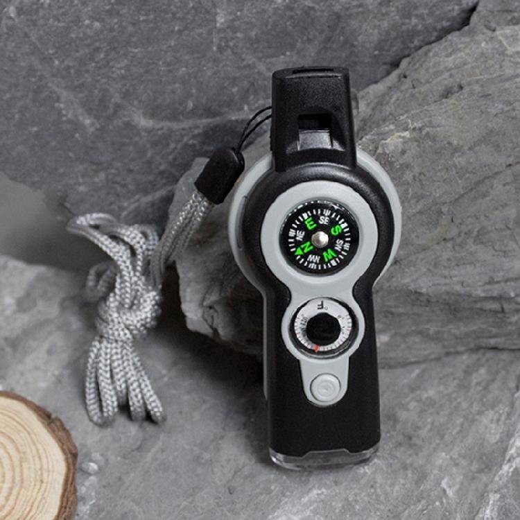 7 in 1 LED Light Whistle Thermometer Compasses Outdoor Survival Emergencies Tool