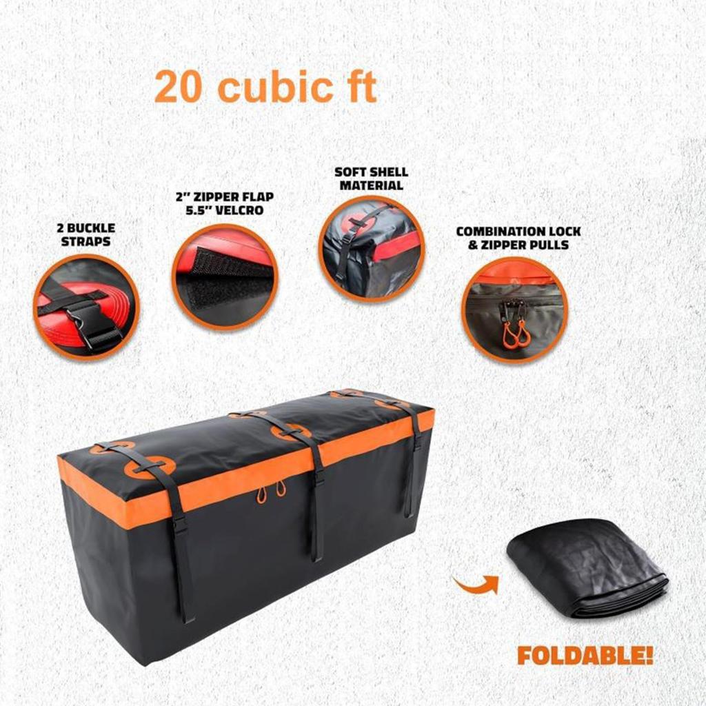 Trailer Hook Cargo Bag 550L Waterproof Car Pallet Container Foldable Truck Cargo Carrier Pouch For Car Top Truck Automobile