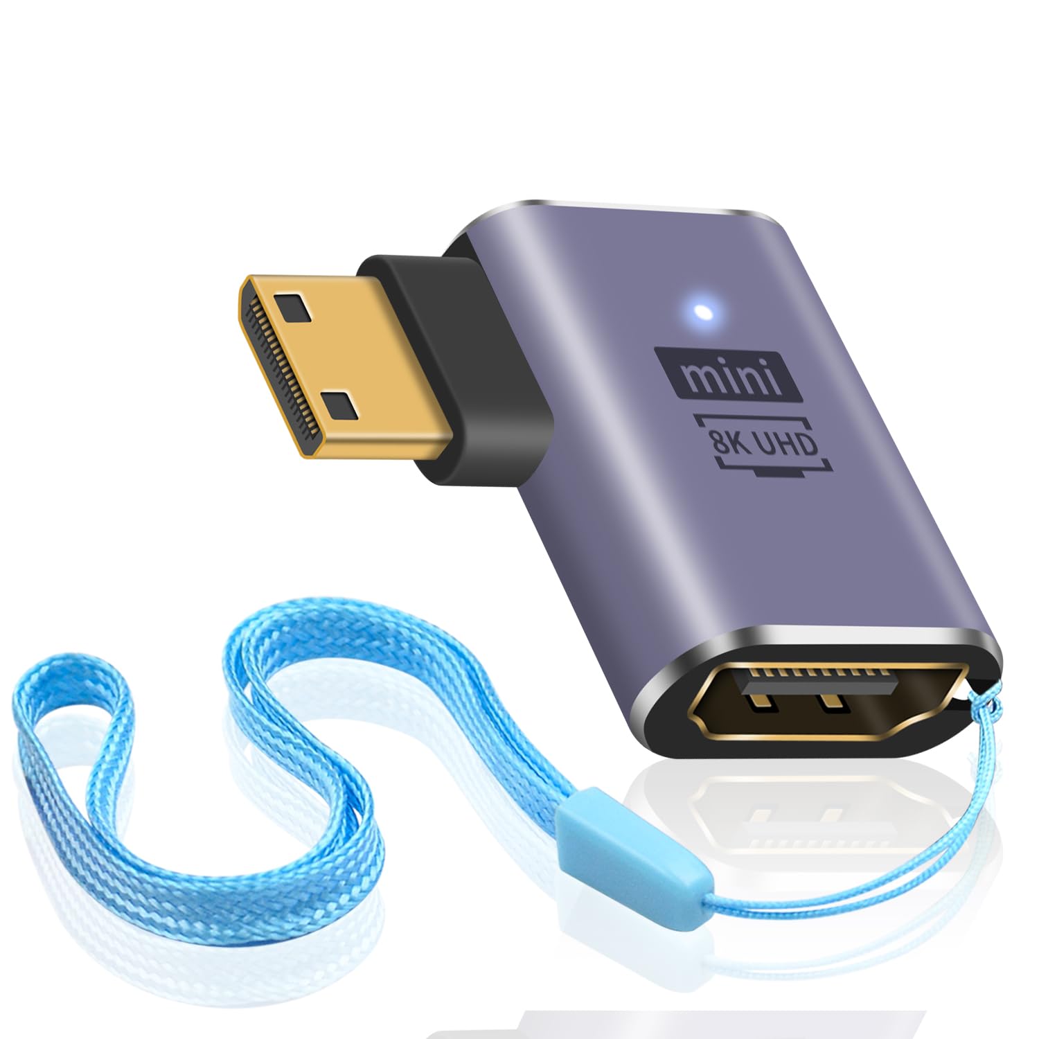 

Duttek HDMI Mini HDMI Conversion 8K HDMI Mini Conversion Adapter Mini HDMI to HDMI Extension Adapter Позолоченный разъем Совместимость с HDR L-образный