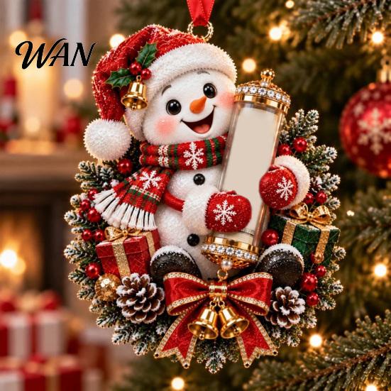 Reusable Acrylic Party Supplies Christmas Cash Gift Ornament, 2D Highland Cow/Gingerbread/Bear/Snowman Money Holder, Holder for Xmas Tree Hanging