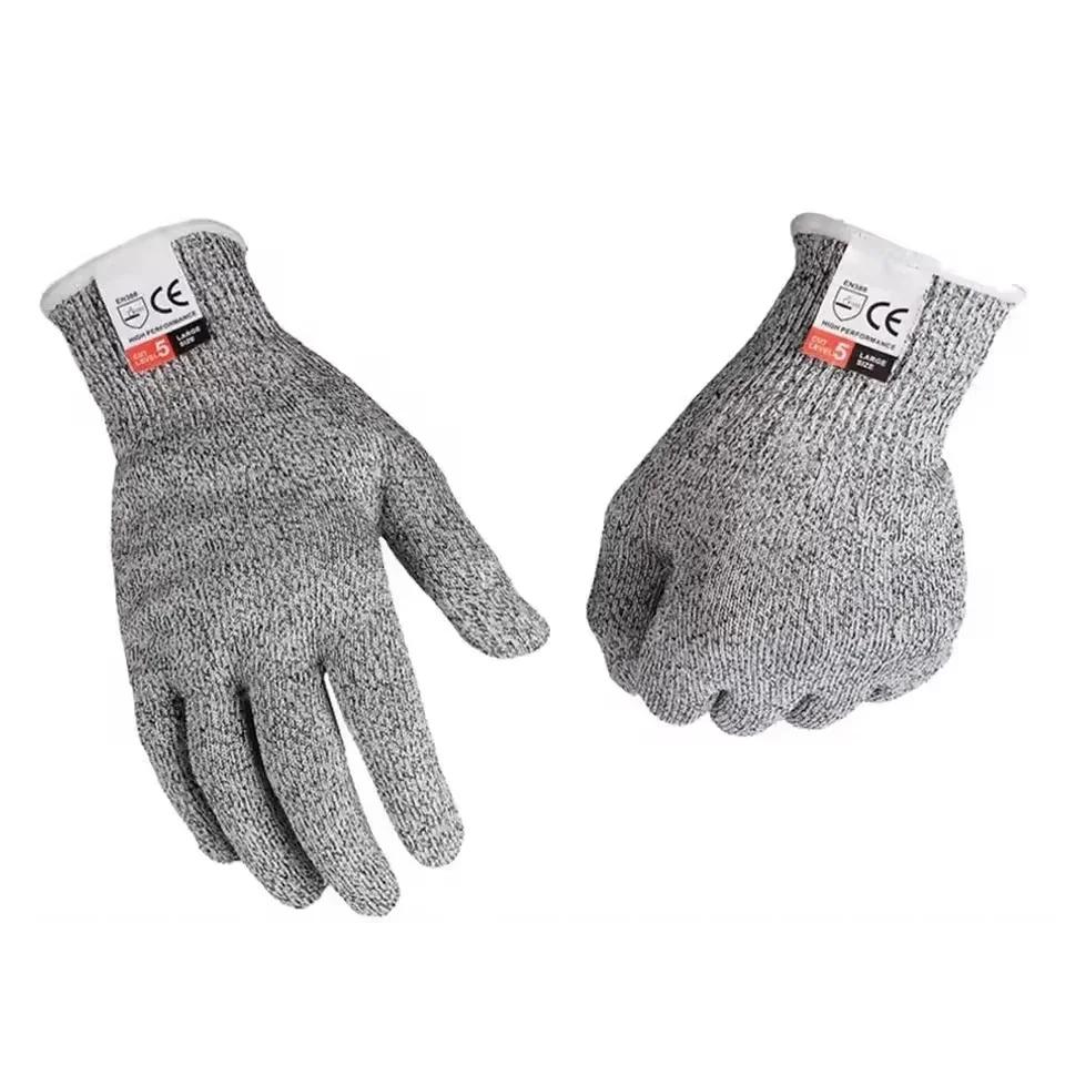 New Grade 5 Cut Resistant Gloves Kitchen HPPE Scratch Resistant Glass Cutting Safety Protection for Gardeners