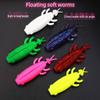 14g Floating Soft Bait: Poison Toad Blackfish Thunder Worm with Lead Head Crank Hook