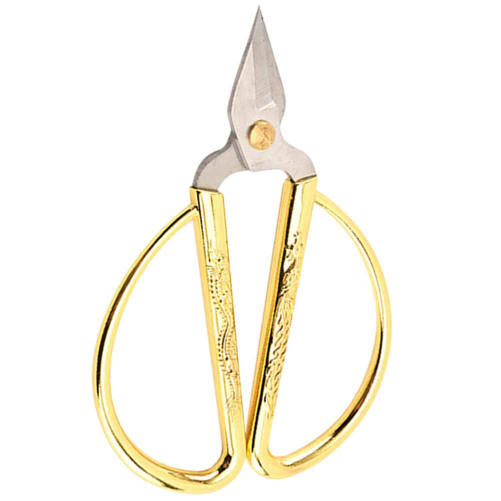 Household Stainless Steel Scissors with Beautiful Chinese Dragon Phoenix Pattern Handle (3.5 )