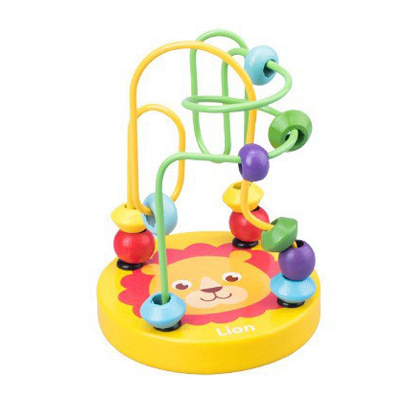 

Красочные деревянные американские горки, обучающая круглая игрушка для дошкольного обучения, игрушка-лабиринт из бисера, идеальный подарок для маленьких детей Ocean