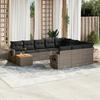 Vidaxl 11-Cz. Ensemble de Meubles de Jardin Avec Coussins, Rotin PE Gris