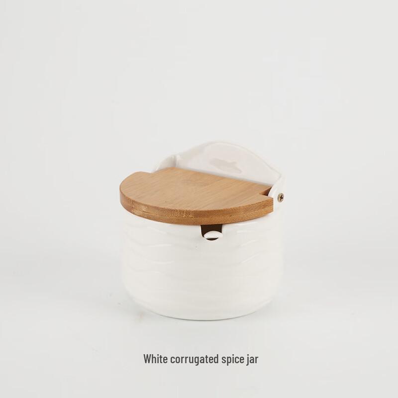 Japanese Ceramic Bamboo Lid Condiment Jar
