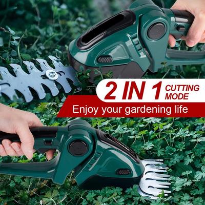 2'si 1 Arada 20000RPM El Tipi Elektrikli Çit Kesme Makinesi Bahçe Aleti 24V Kablosuz Şarj Edilebilir Ev Tipi Çalı Yabani Ot Temizleme Budama Çim Biçme Makinesi