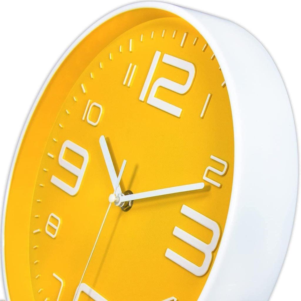 Wall Clock 12" Silent Quartz Decorative Latest Wall Clock Non-Ticking Classic Clock Battery Operated Round Easy To Read for Room/Home